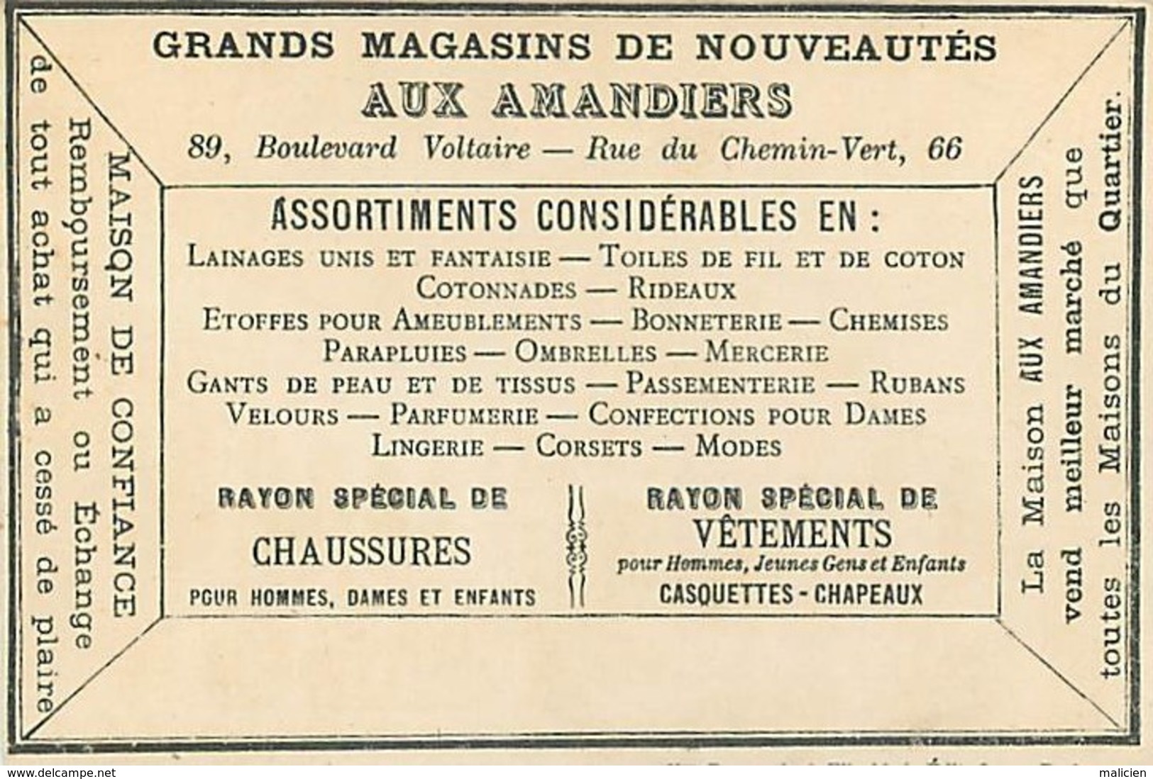 - Chromos -ref-ch657- Aux Amandiers - Grans Magasins De Nouveauté - Paris - Argentine - Exposition  Universelle - - Other & Unclassified