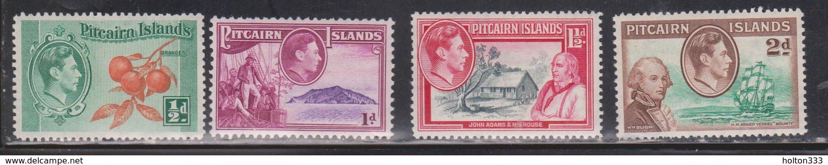 PITCAIRN ISLANDS Scott # 1-4 MH - KGVI & Various Scenes - Pitcairn Islands