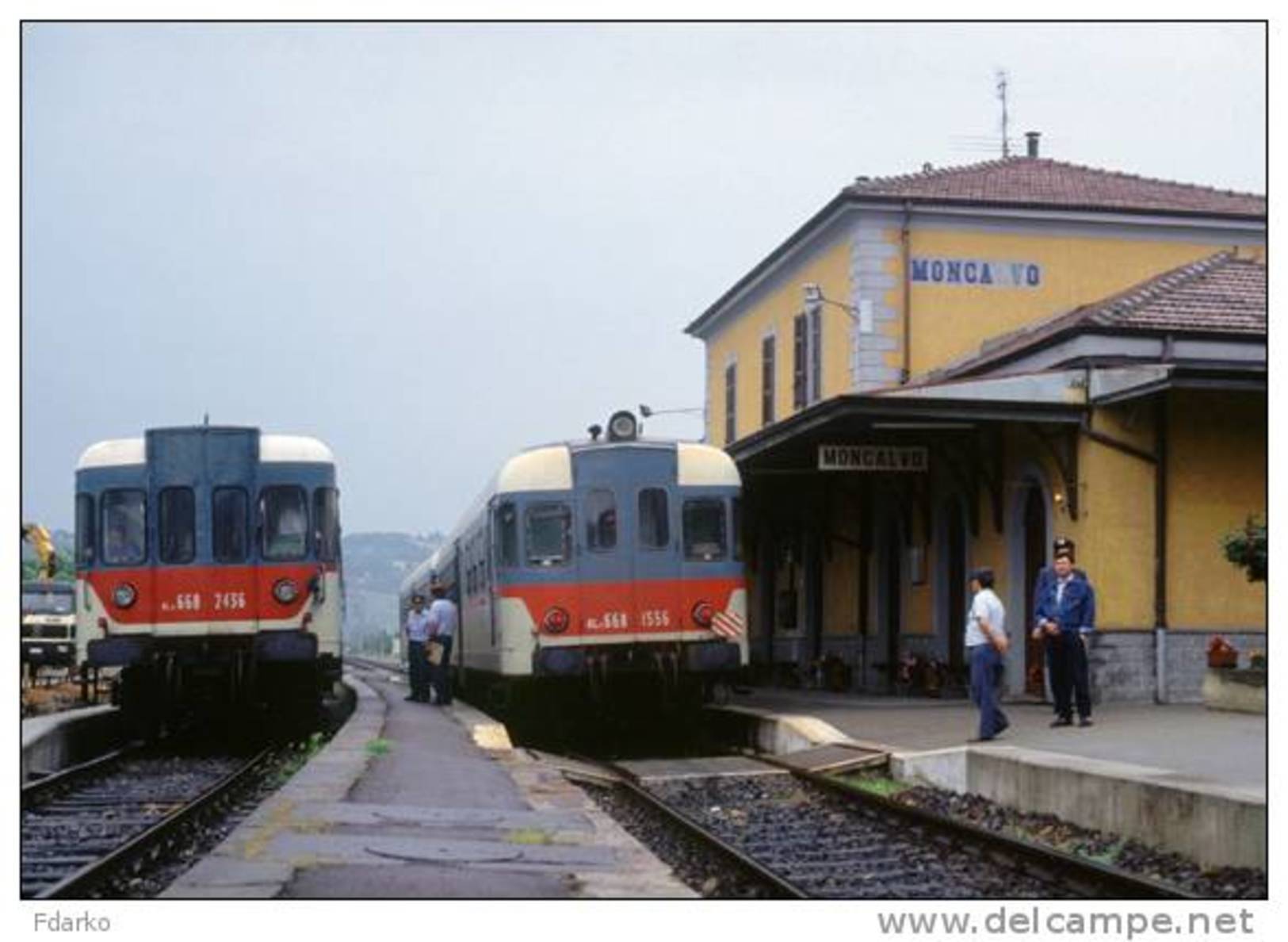 06 Treno ALn 668.2436 E 1556 Breda Moncalvo (AT) Railroad Train Railways Treni Steam Chemin De Fer Caminos De Hierro - Stazioni Con Treni