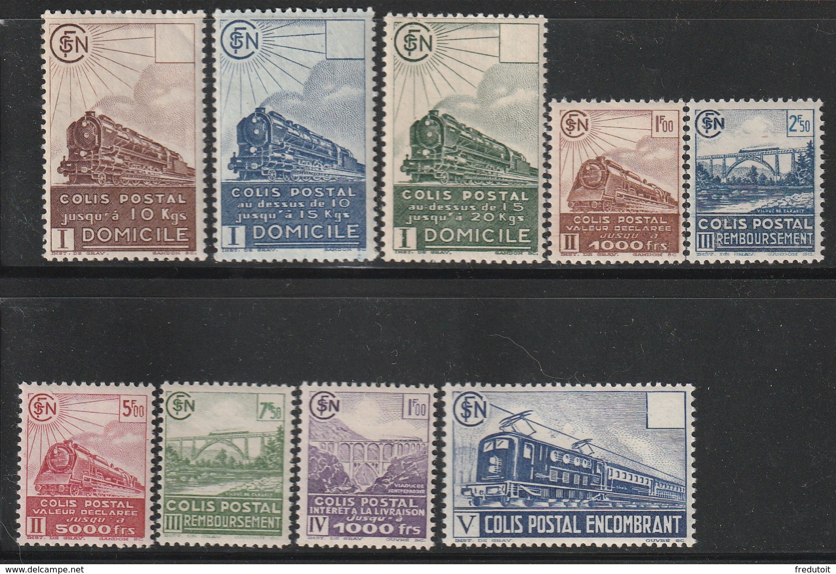 FRANCE - COLIS POSTAUX - N° 174/182 **  (1941) - Mint/Hinged