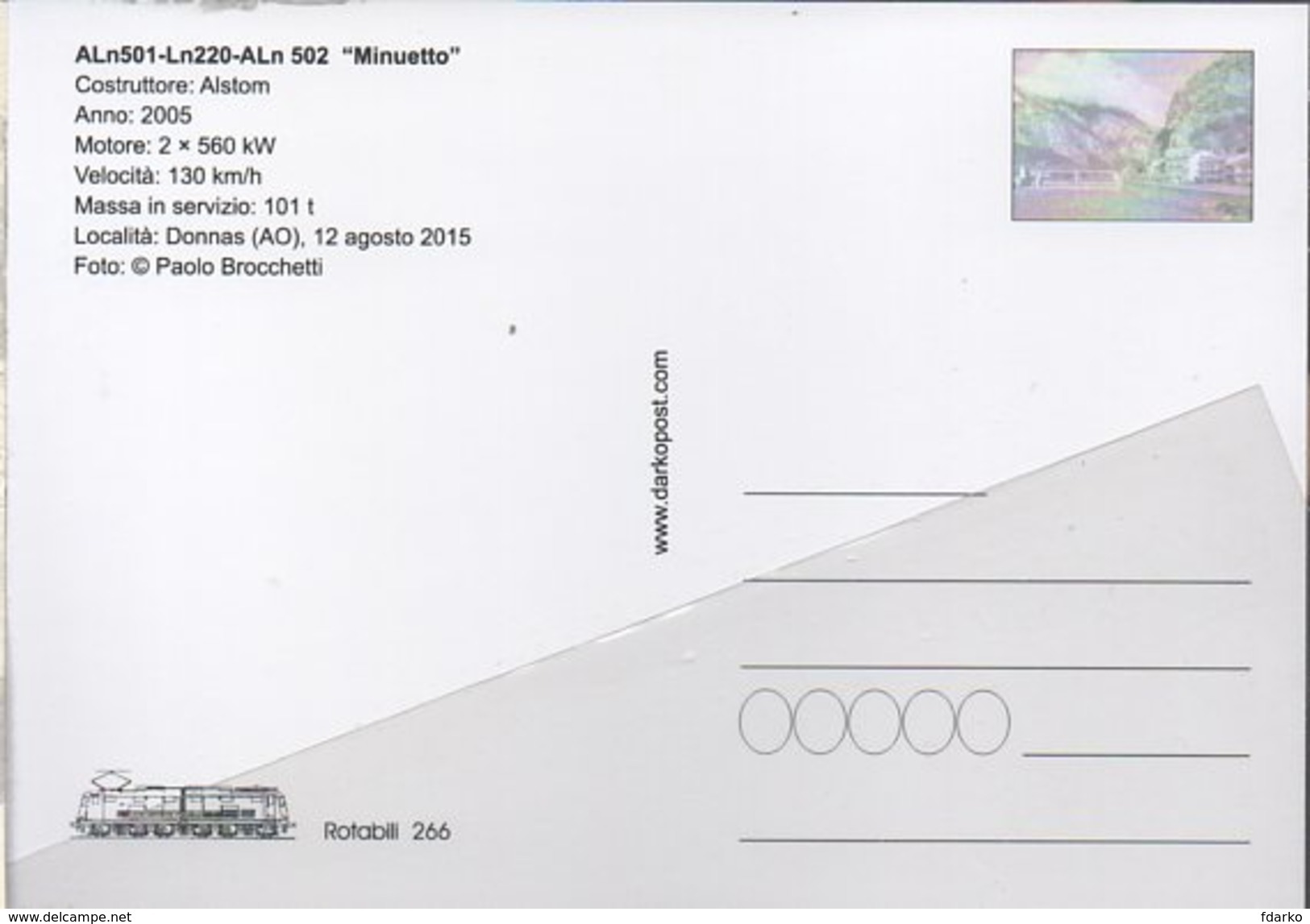 266 ALn 501 Minuetto Donnas Aosta Rairoad Treain Railweys Treni Rotabili Alstom - Stazioni Con Treni