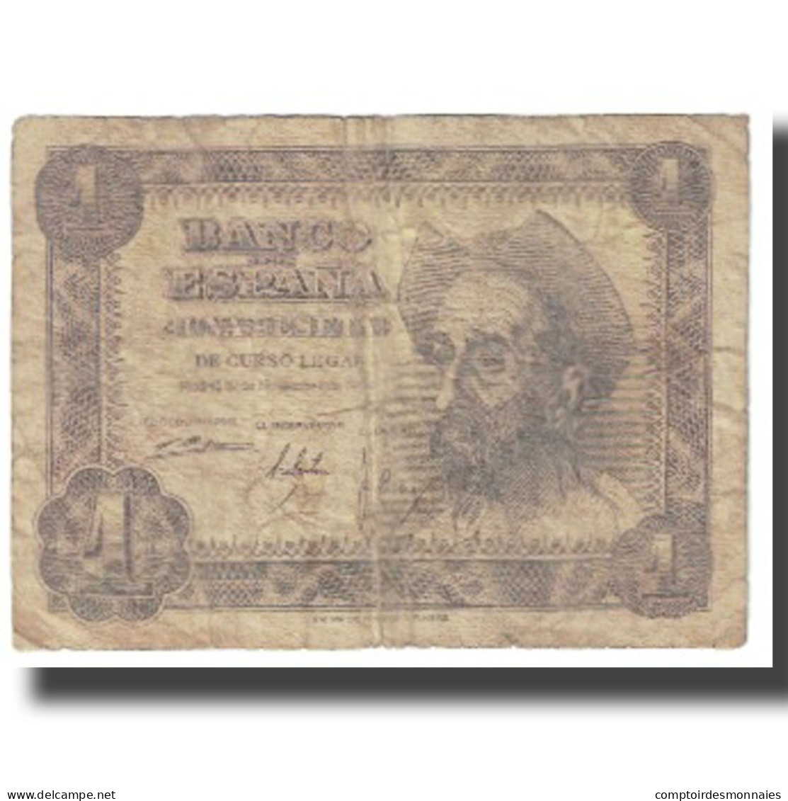 Billet, Espagne, 1 Peseta, 1951, 1951-11-19, KM:139a, AB+ - 1-2 Pesetas