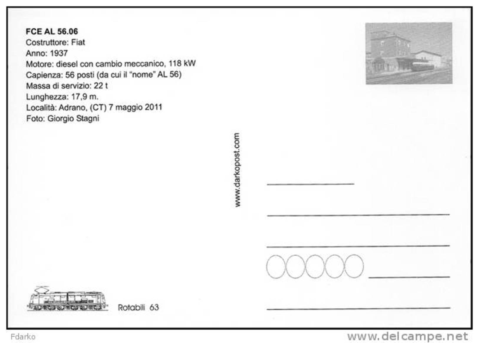 63 Treni FCE AL 56.06 Adrano Catania Tpaívo Railroad Trein Railways Zug Treno Steam Chemin De Fer Fiat - Gares - Avec Trains