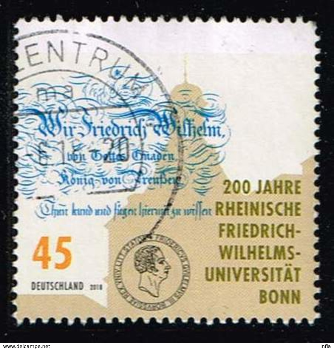 Bund 2018, Michel# 3360 O 200 Jahre Universität Bonn - Gebraucht