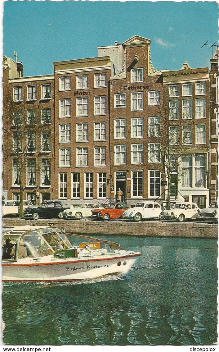 W2785 Amsterdam - Hotel Estheréa - Auto Cars Voitures Barche Boats Bateaux / Viaggiata 1966 - Amsterdam