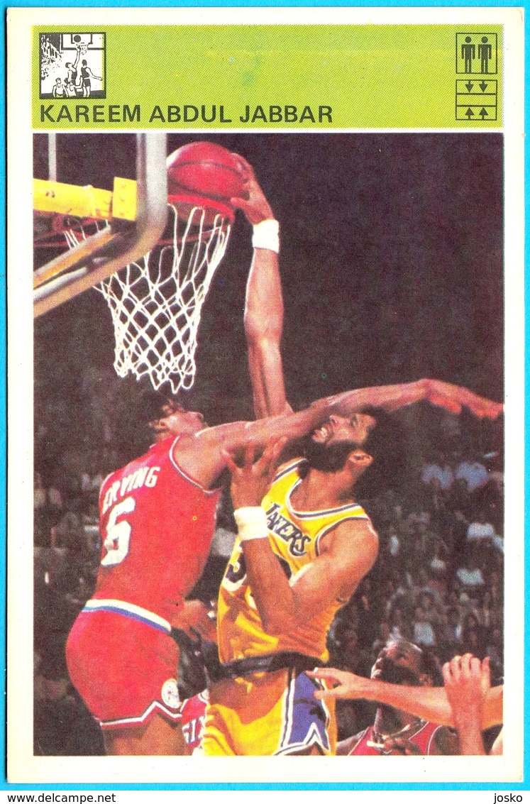 KAREEM ABDUL JABBAR - Yugoslavia Old Card Svijet Sporta LARGE SIZE Basketball Basket-ball NBA Pallacanestro Baloncesto - 1970-1979