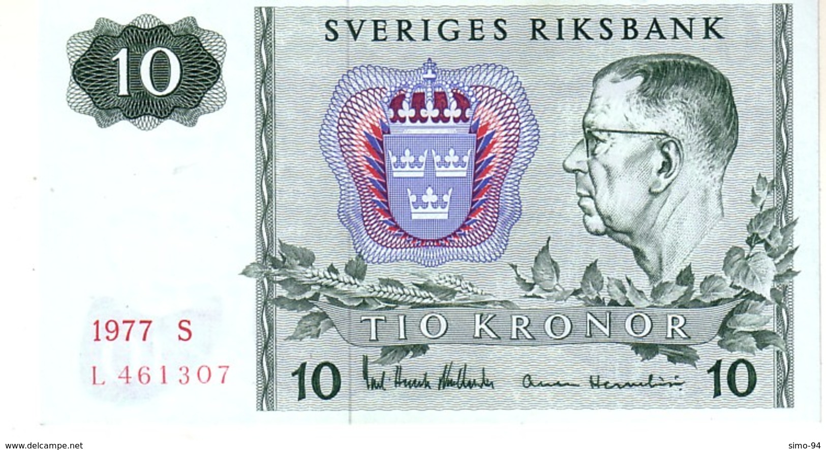 Sweden P.52 10 Kroner  1977 Unc - Svezia