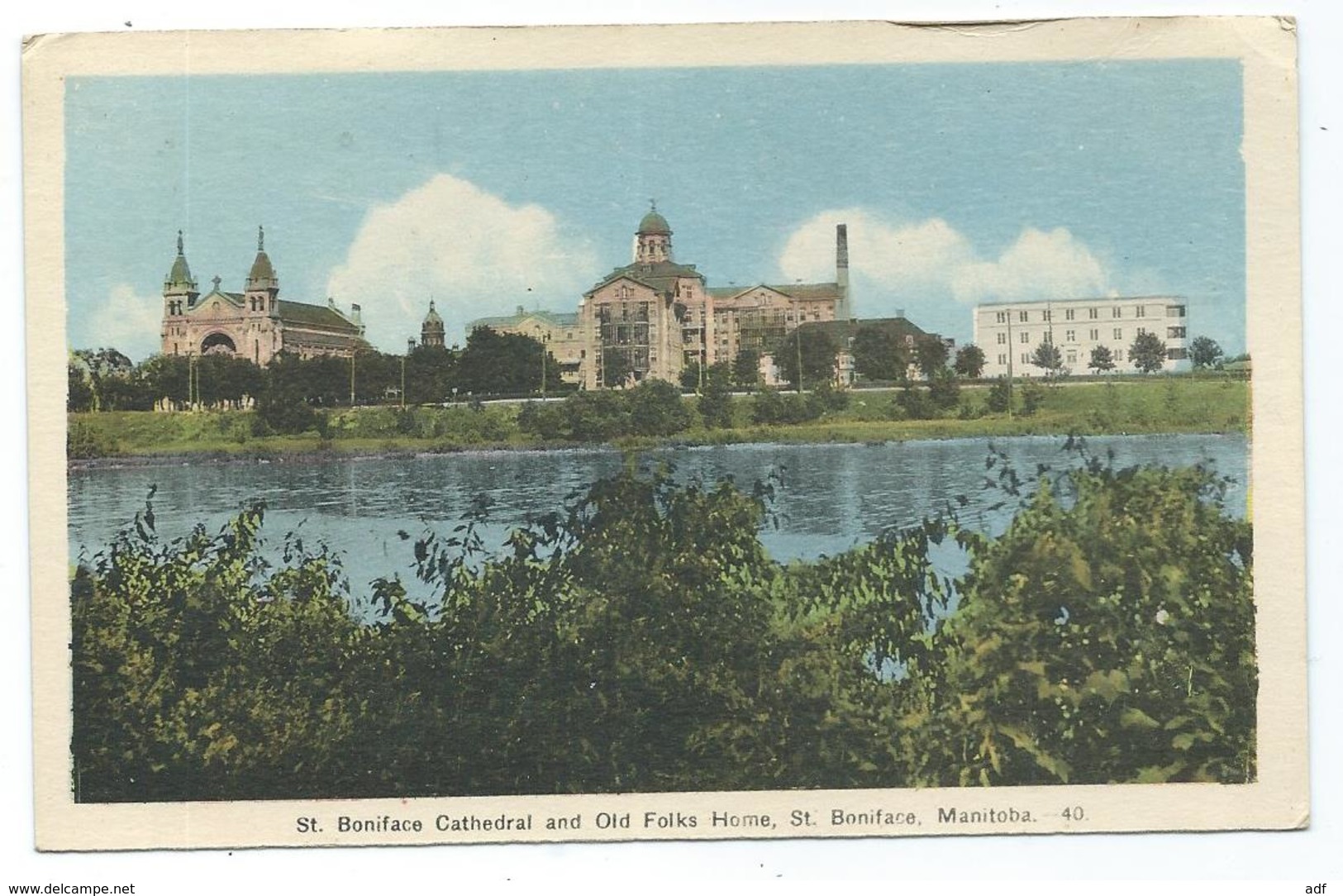 CPSM COLORISEE ST BONIFACE CATHEDRAL AND OLD FOLKS HOME, MANITOBA, CANADA - Sonstige & Ohne Zuordnung