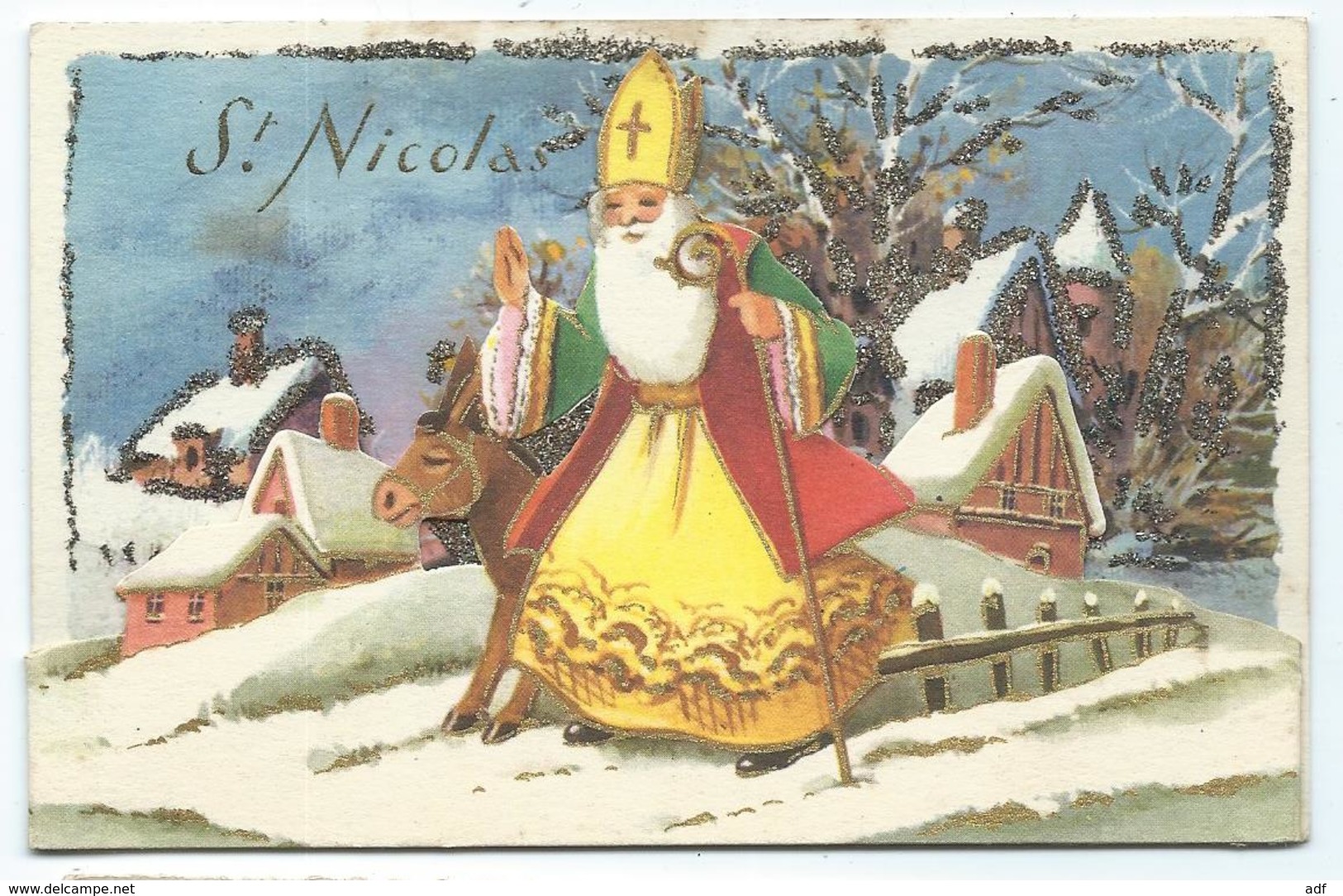 JOLIE CPSM REPRESENTATION DE ST SAINT NICOLAS ET SON ANE, DECOUPIS - Nikolaus