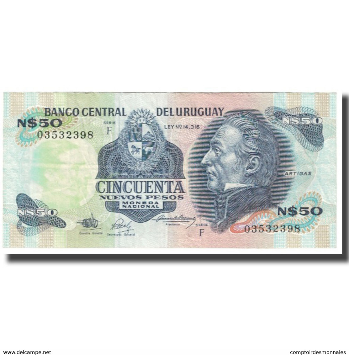 Billet, Uruguay, 50 Nuevos Pesos, KM:61d, SUP - Uruguay