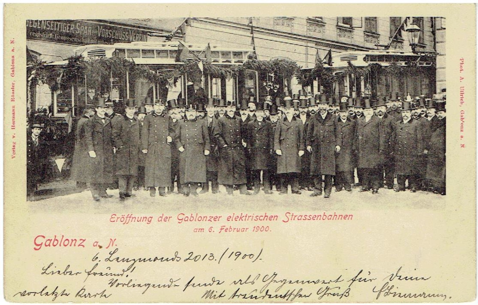 GABLONZ An Der Neiße  - Sudeten - Jablonec Nad Nisou - Eröffnung Der Gablonzer Elektischen Strassenbahnen  1900 - Tram - Sudeten