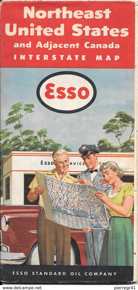 -CARTE ROUTIERE-1953-ESSO-USA NORD Et CANADA -2 Coté ROUTES-BE-RARE-Pas De PLIS Coupés - Cartes Routières