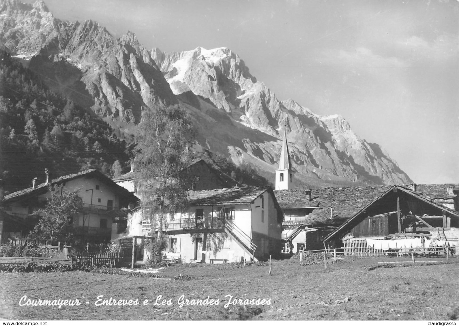 0482 "COURMAYEUR (AO) - ENTREVES ET LE GRAND JORASSES" CART. ORIG. SPED. 1957 - Autres & Non Classés