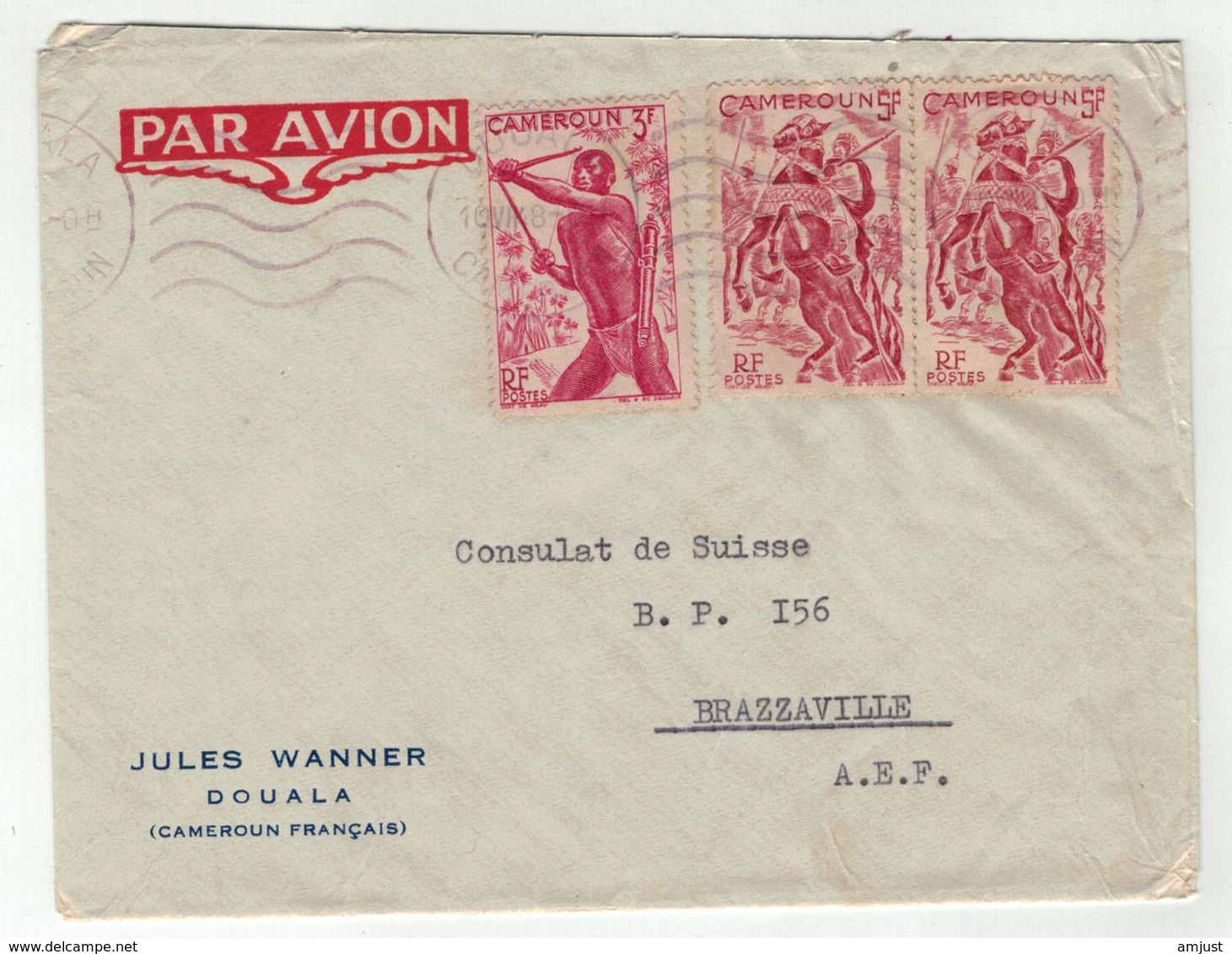 Cameroun // Lettre Par Avion Pour Brazzaville - Storia Postale