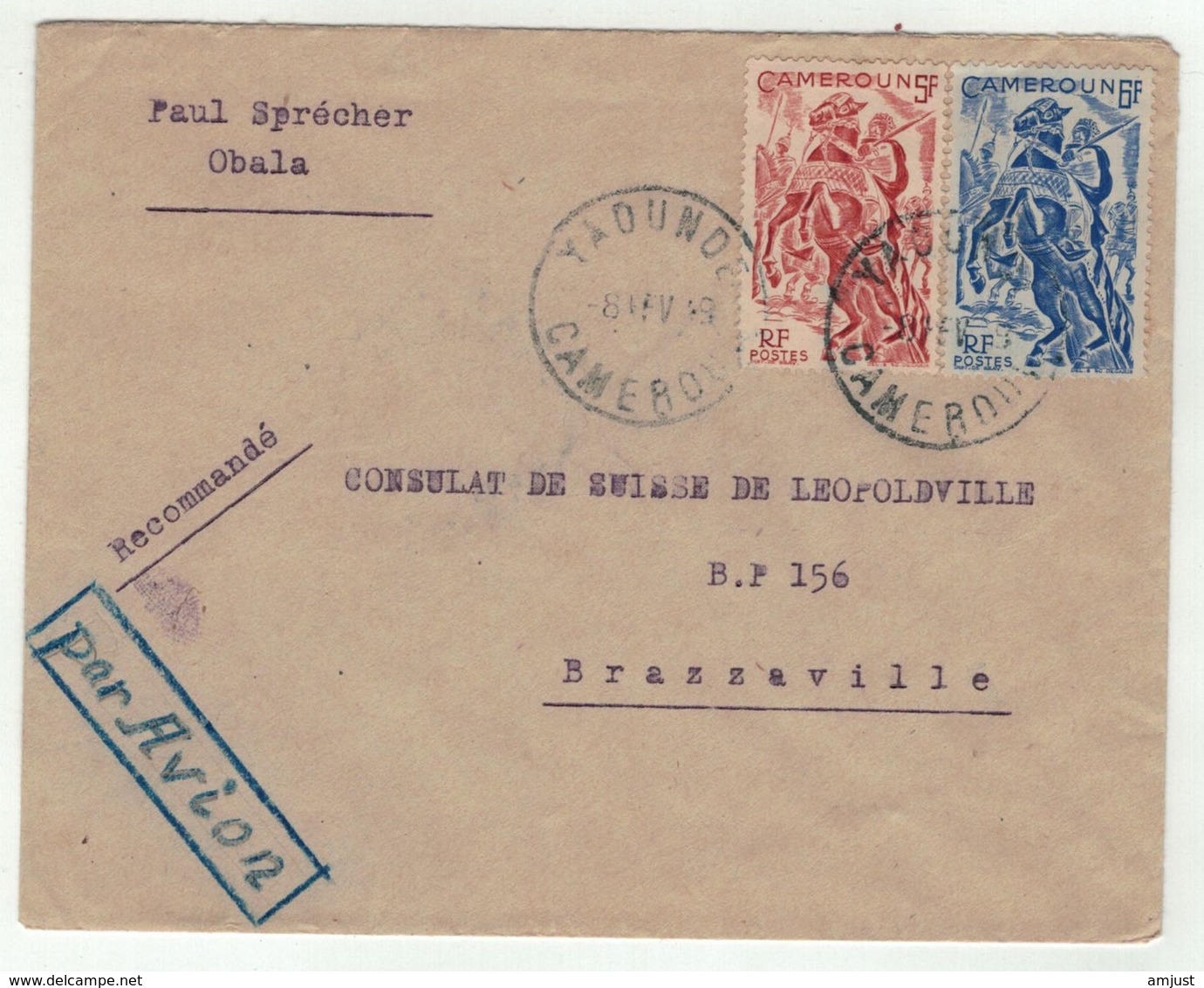 Cameroun // Lettre Par Avion Pour Brazzaville - Lettres & Documents