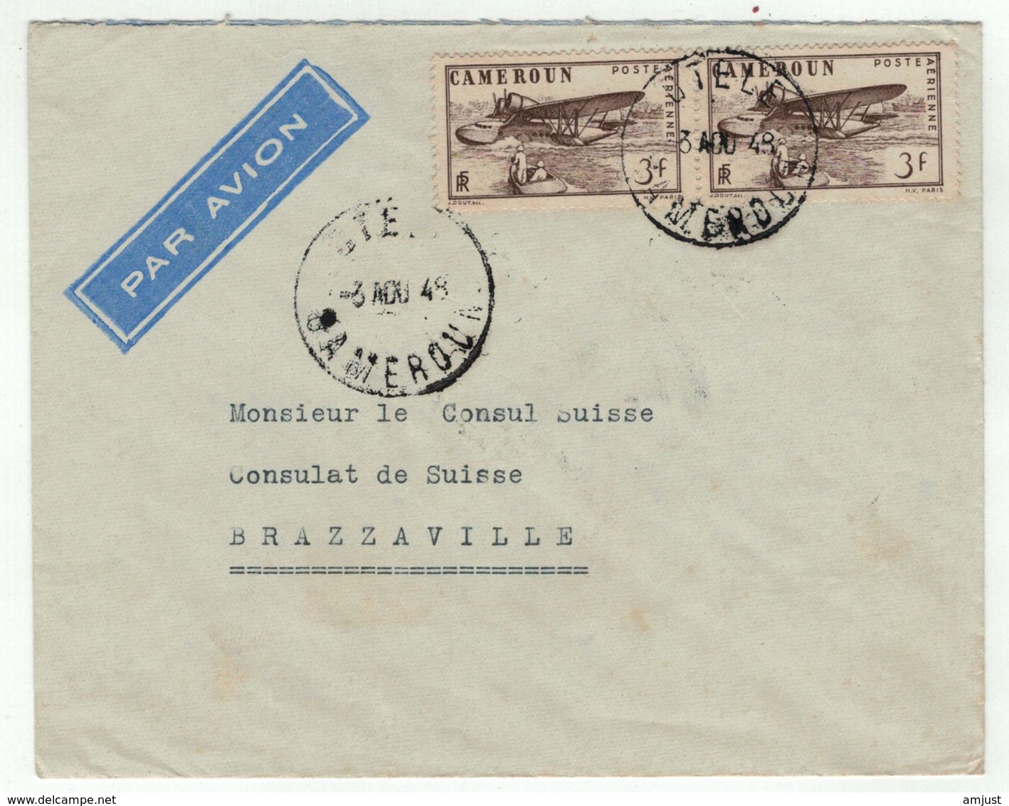 Cameroun // Lettre Par Avion Pour Brazzaville - Lettres & Documents