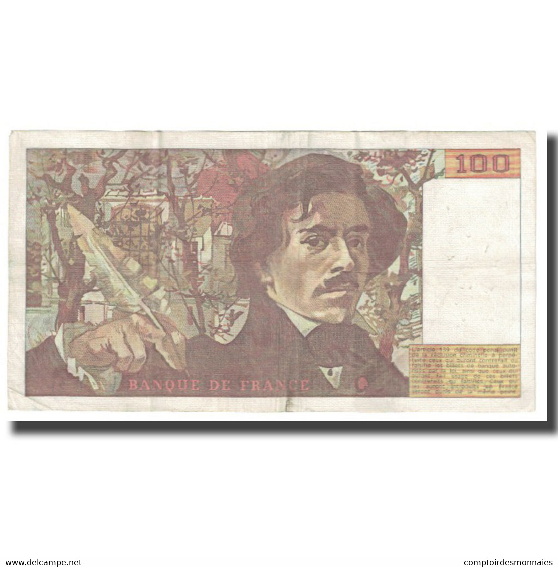 France, 100 Francs, Delacroix, 1979, P. A.Strohl-G.Bouchet-J.J.Tronche, TTB - 100 F 1978-1995 ''Delacroix''