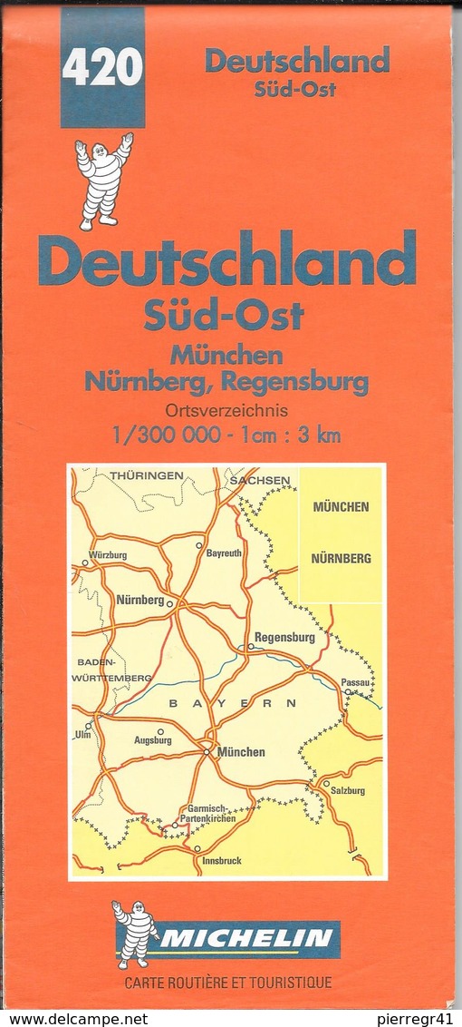 CARTE-ROUTIERE-MICHELIN-N °420-2000-5e Edit-ALLEMAGNE-SUD-EST-TBE-COMME NEUF - Roadmaps