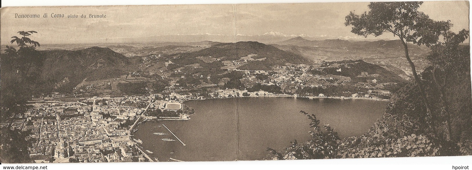 Cartolina DOPPIA - COMO Da BRUNATE - FORMATO PICCOLO - VIAGGIATA 1929 - (rif. I98) - Como