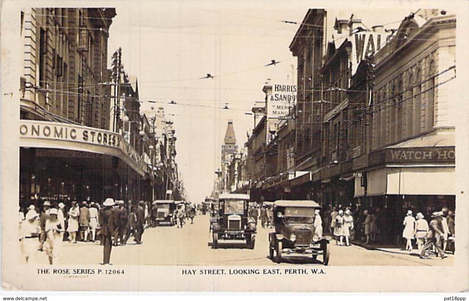 AUSTRALIA Australie ( WA Western Australia ) PERTH : Hay Street Looking Esat - CPSM Photo 1929 - Australien Australië - - Perth