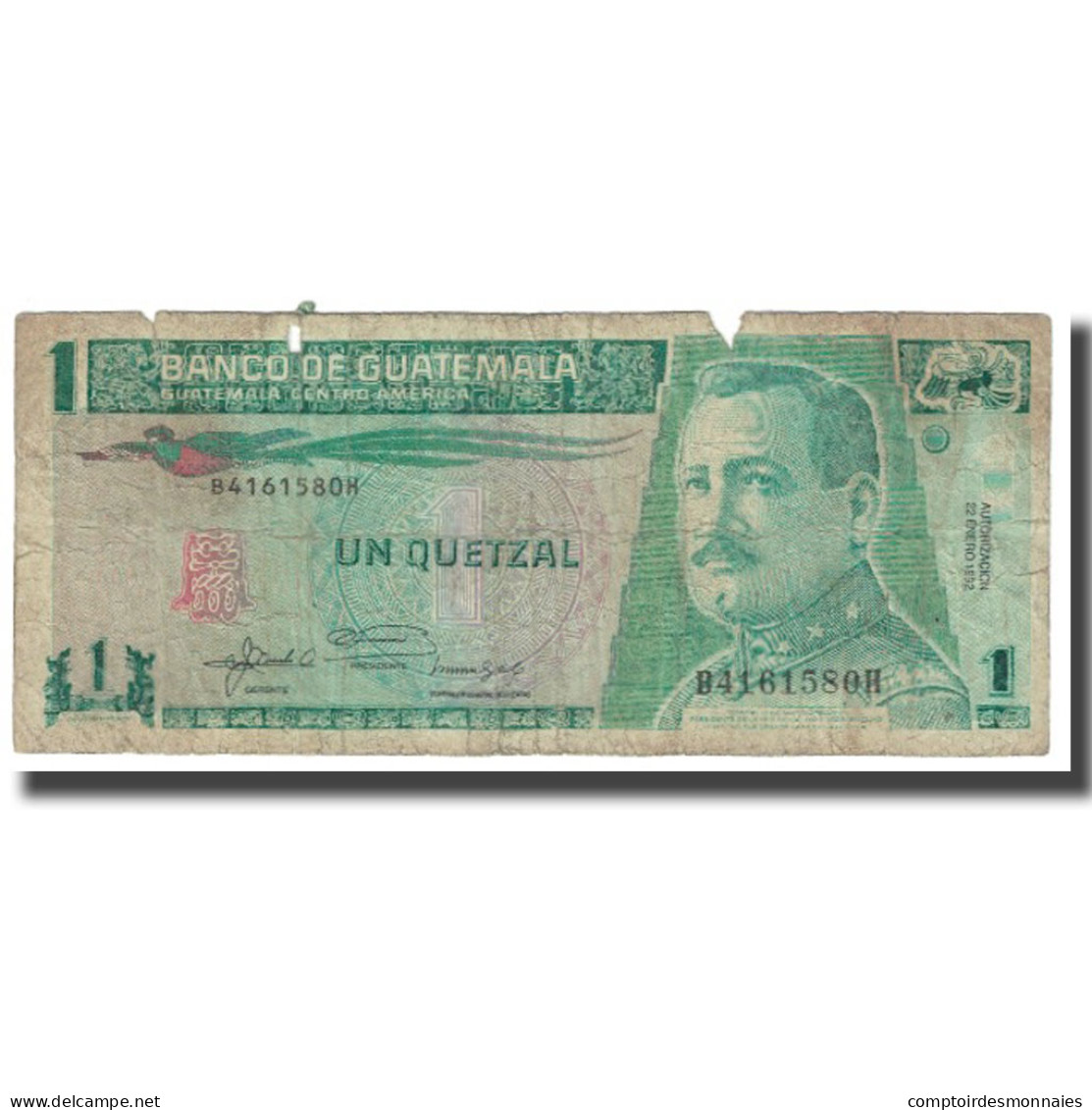 Billet, Guatemala, 1 Quetzal, 1992, 1992-01-22, KM:73c, B - Guatemala