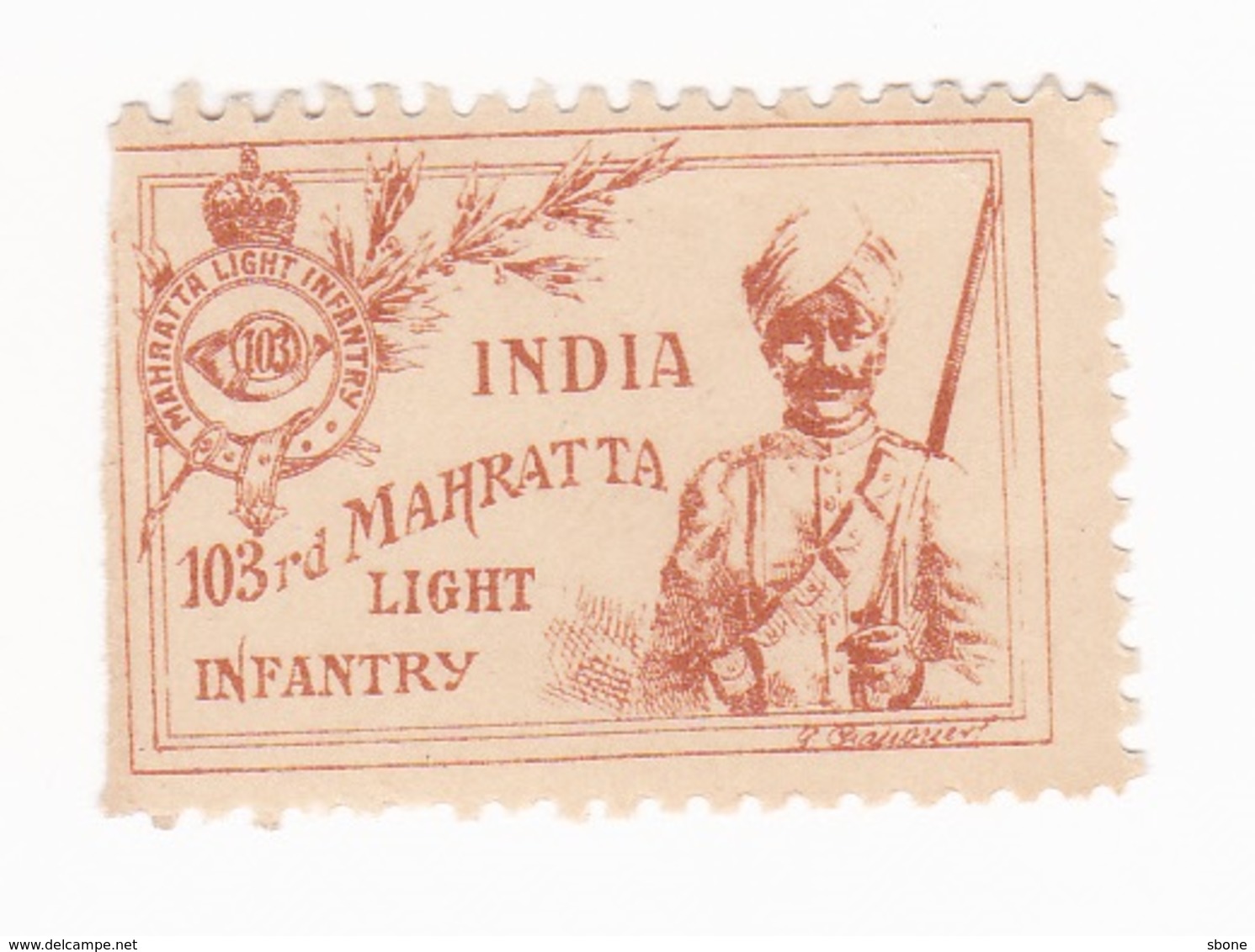 Vignette Militaire Delandre - Angleterre - Rust - India - 103rd Mahratta Light Infantry - Vignette Militari