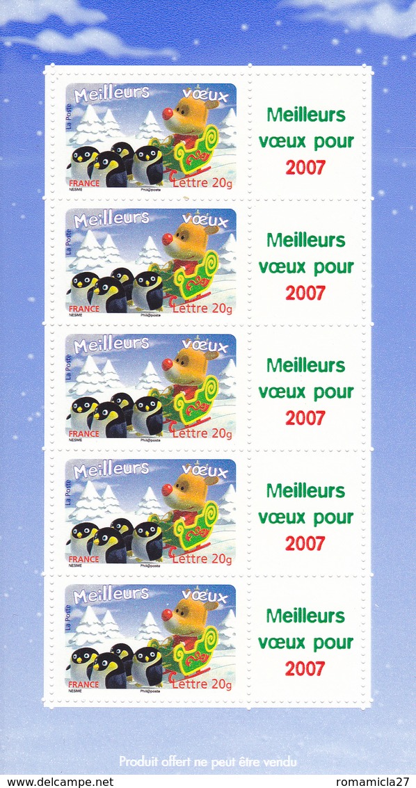 Feuillet Meilleurs Voeux Pour 2007 N° 3986Aa Année 2006 Neuf** - Mint/Hinged