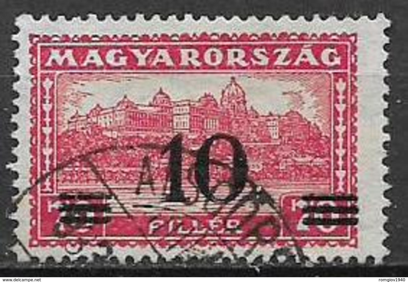 UNGHERIA  1933 FRANCOBOLLO DEL 1926 SOPRASTAMPATO YVERT. 461 USATO VF - Usati