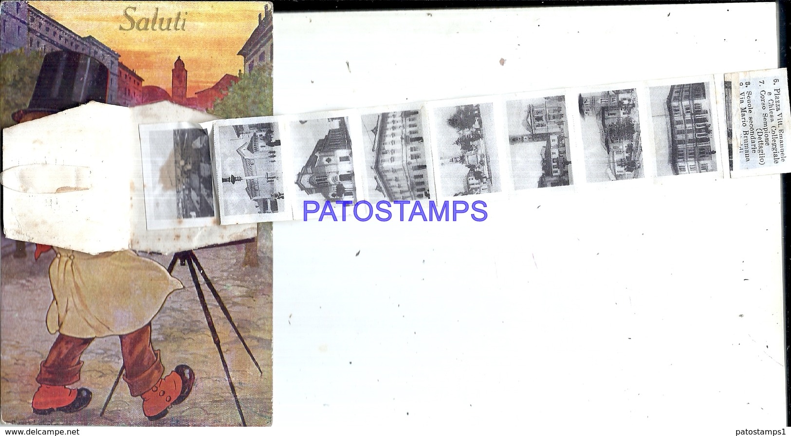 111615 ITALY GALLARATE VARESE ART BOY WITH OLD PHOTO CAMERA MULTI VIEW 10 TEN MINI PHOTO POSTAL POSTCARD - Other & Unclassified