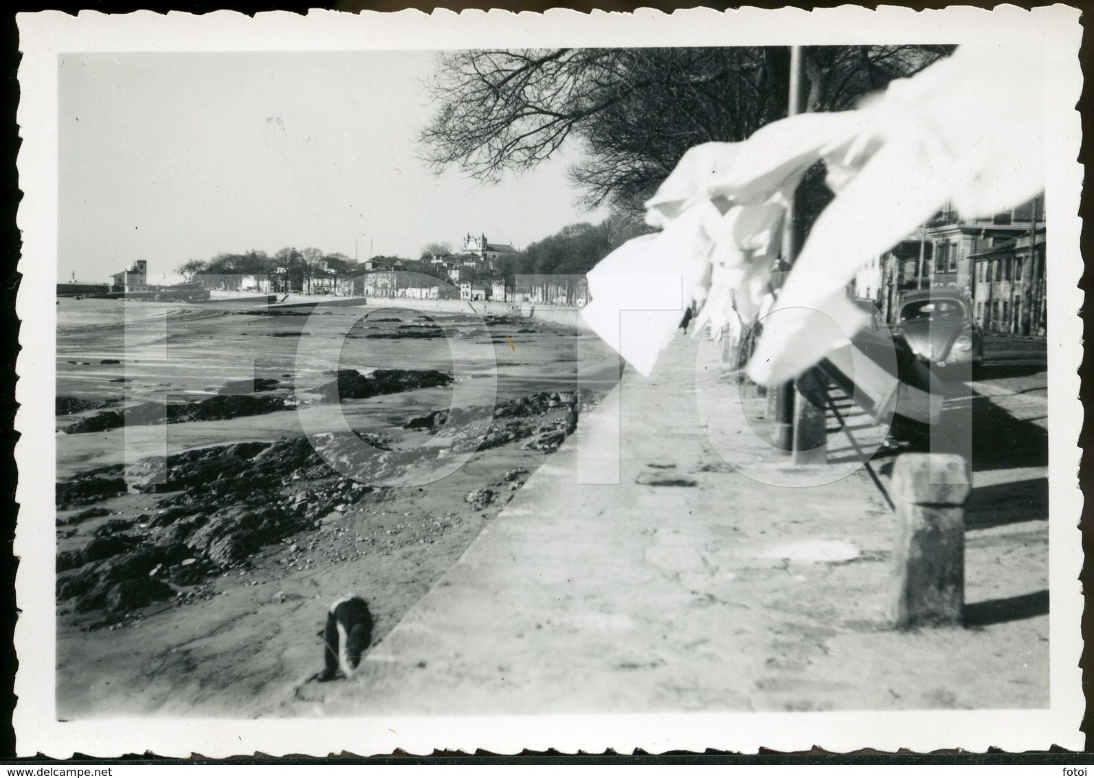 1956 ORIGINAL AMATEUR PHOTO FOTO VW VOLKSWAGEN SPLIT PORTO PORTUGAL - Lugares