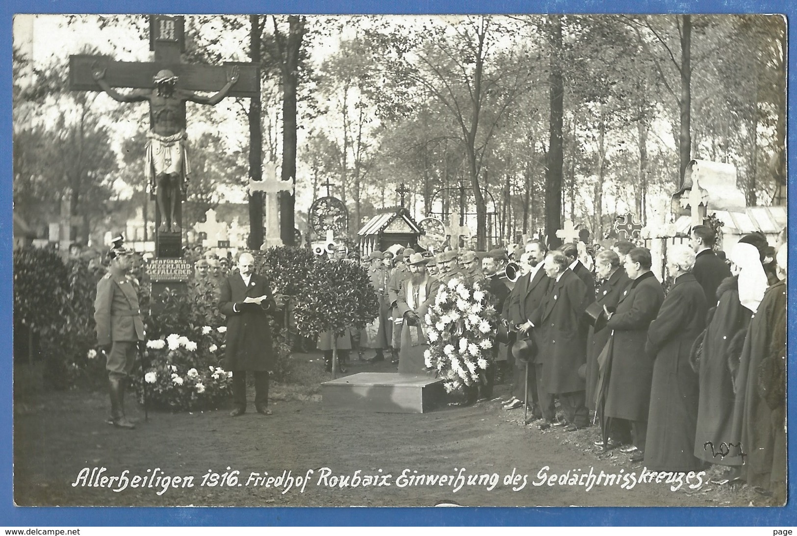 Roubaix,1916,Friedhof Roubaix,Einweihung Des Gedächtniskreuzes,Allerheiligen 1916,1.Weltkrieg, - Roubaix