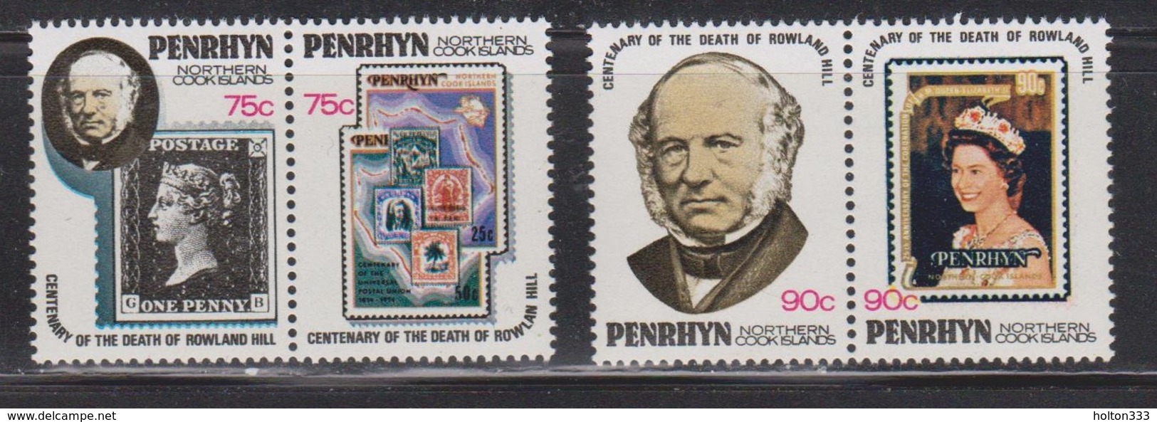 PENRHYN ISLANDS Scott # 107-8 MNH - Sir Rowland Hill - Penrhyn