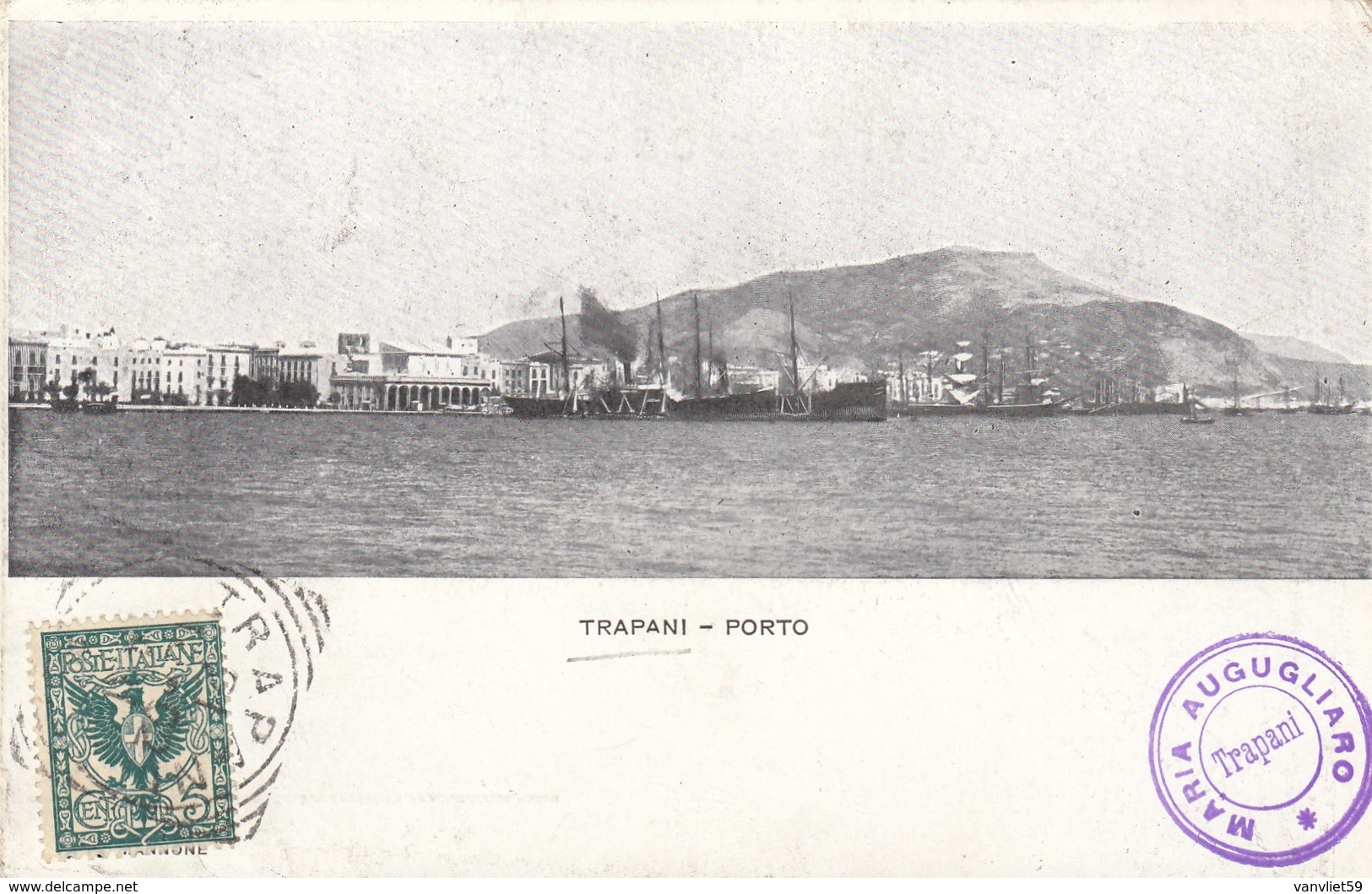 TRAPANI-PORTO-CARTOLINA VIAGGIATA IL 21-10-1902 - Trapani