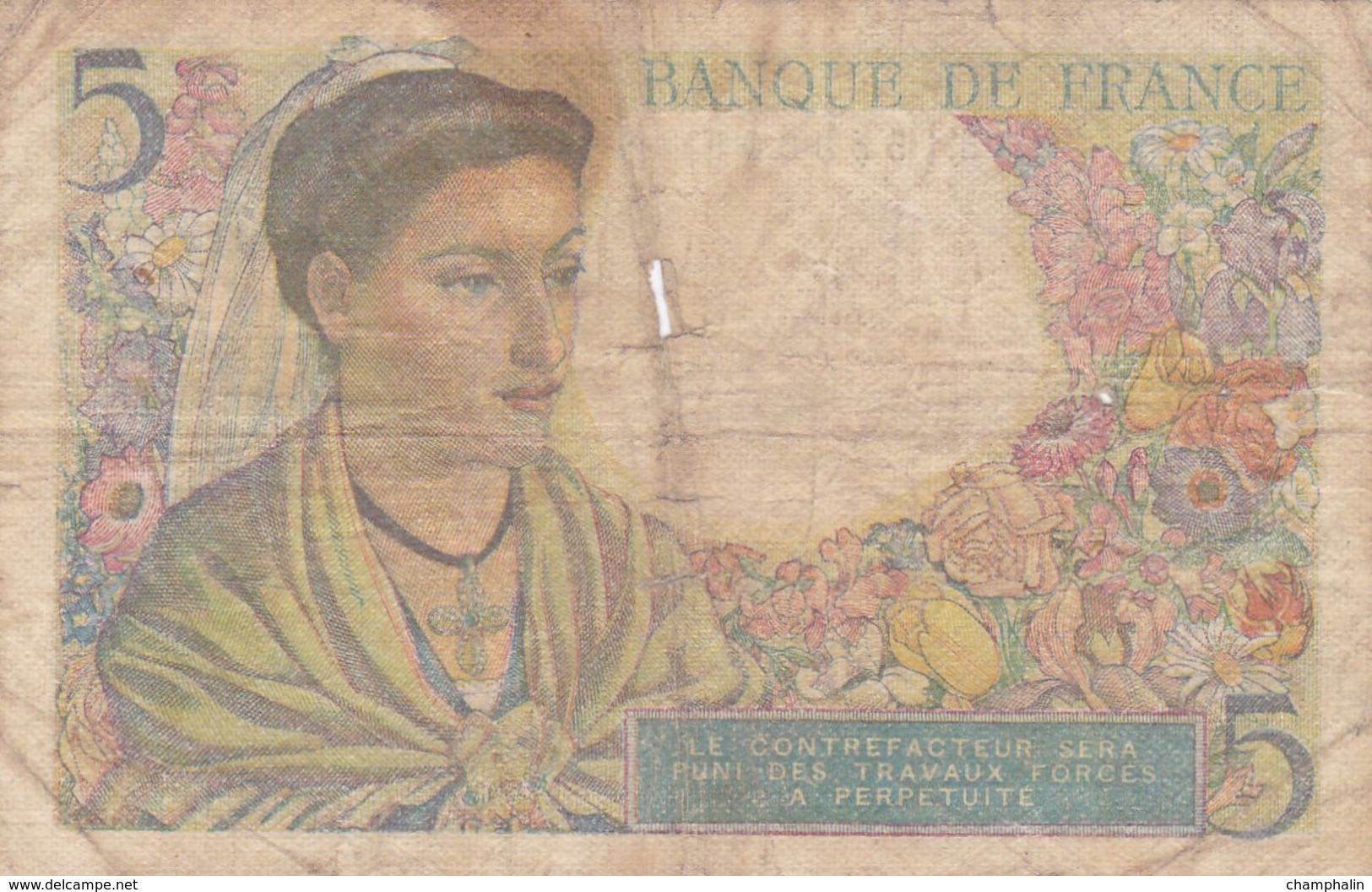 France - Billet De 5 Francs Type Berger - 5 Avril 1945 - 5 F 1943-1947 ''Berger''