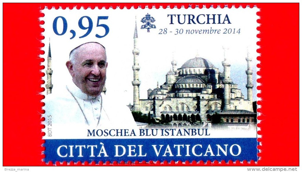 Nuovo - MNH - VATICANO - 2015 - Viaggi Del Papa Francesco Nel 2014 - Turchia - Moschea Blu Di Istanbul - 0.95 - Ungebraucht