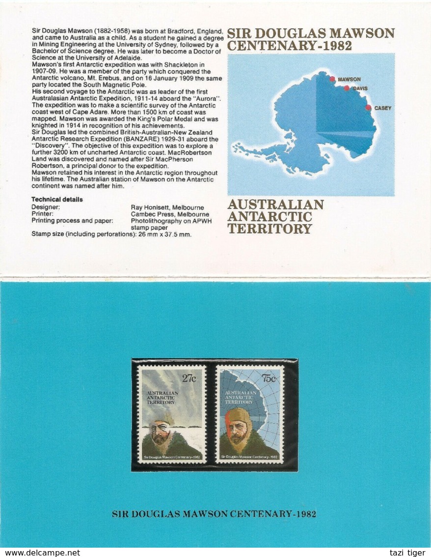 AUSTRALIAN ANTARCTIC TERRITORY (AAT) • 1982 • Birth Centenary Of Sir Douglas Mawson • Pack - Other & Unclassified