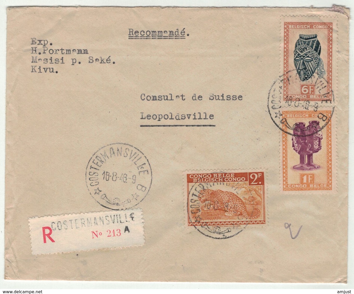 Congo Belge // Lettre  Recommandée Pour Lépoldville - Lettres & Documents