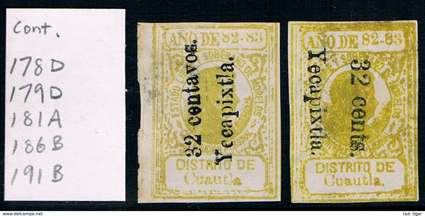 MEXICO • 1882-3 • Morelos - District Of Cuatla State Revenues (6) - Mexico