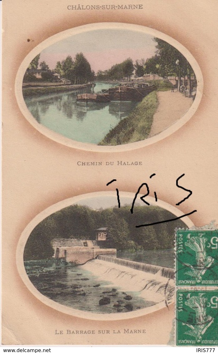 CP1 - 87 - CHALONS-SUR-MARNE - CHEMIN DU HALAGE - LE BARRAGE SUR LA MARNE - Châlons-sur-Marne