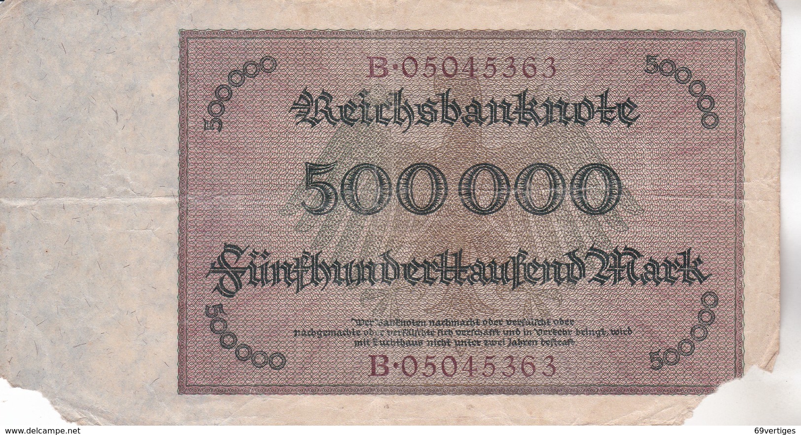 500 000 MARK, Berlin 1925, B 05045363 - 500000 Mark