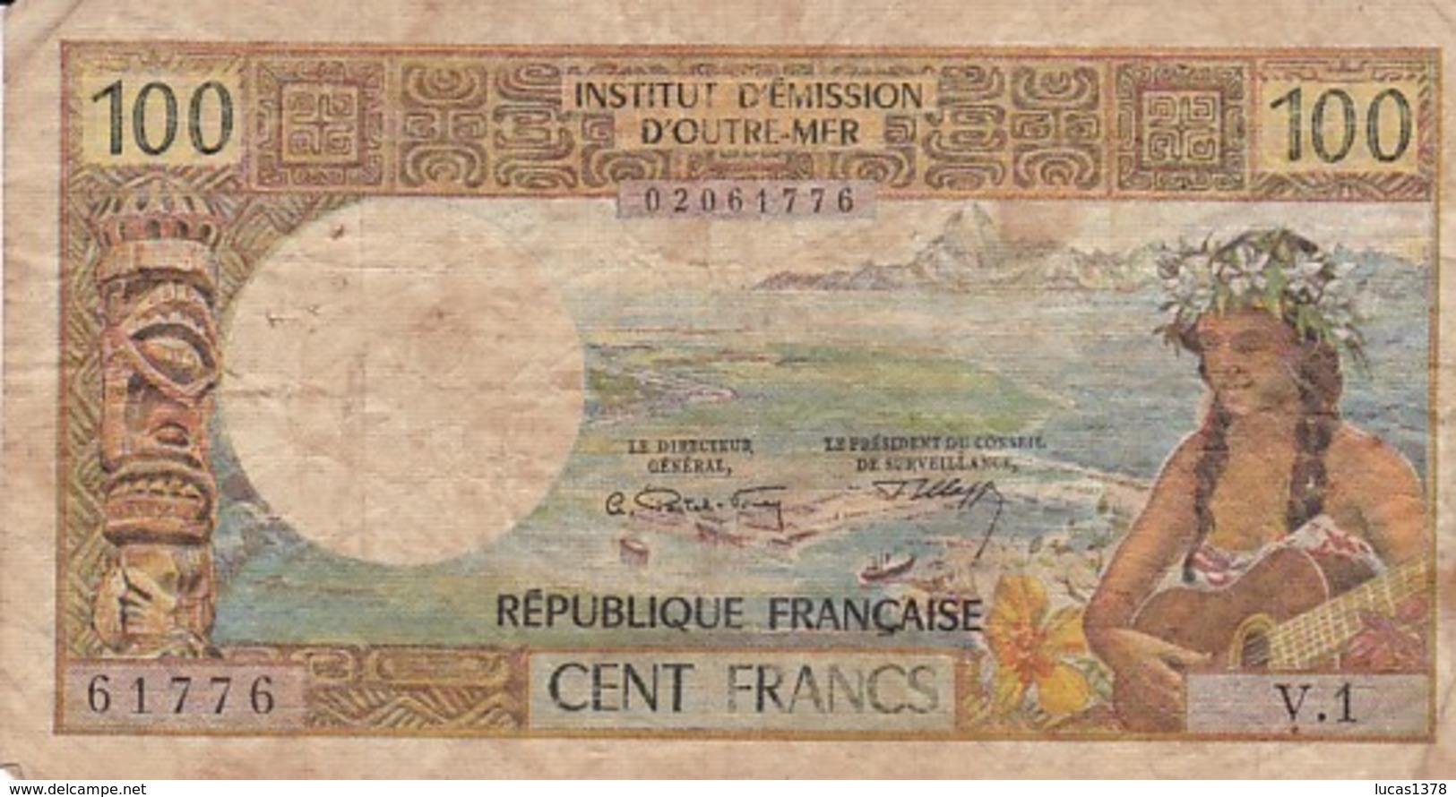 BILLET DE 100 FRANCS INSTITUT D'EMISSION D'OUTRE-MER PAPEETE - Papeete (French Polynesia 1914-1985)