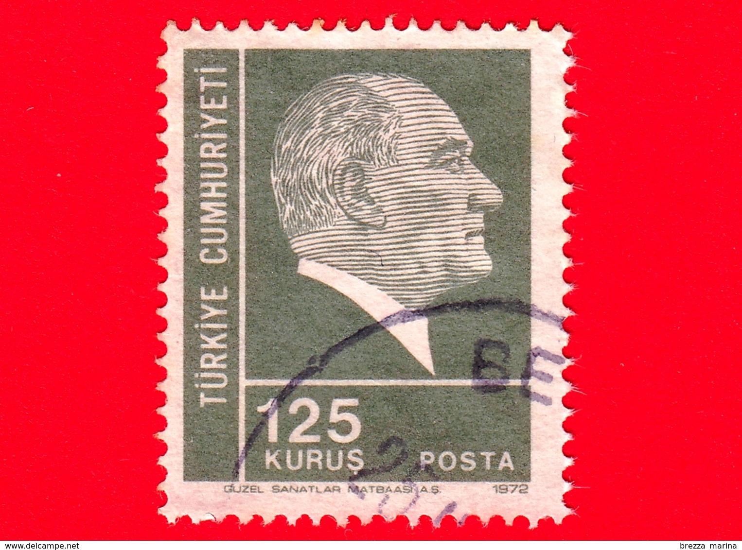 TURCHIA - Usato - 1972 - Kemal Ataturk - 125 - Usati