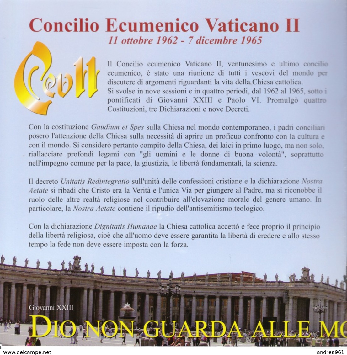 FOLDER - CONCILIO ECUMENICO VATICANO II - FDC
