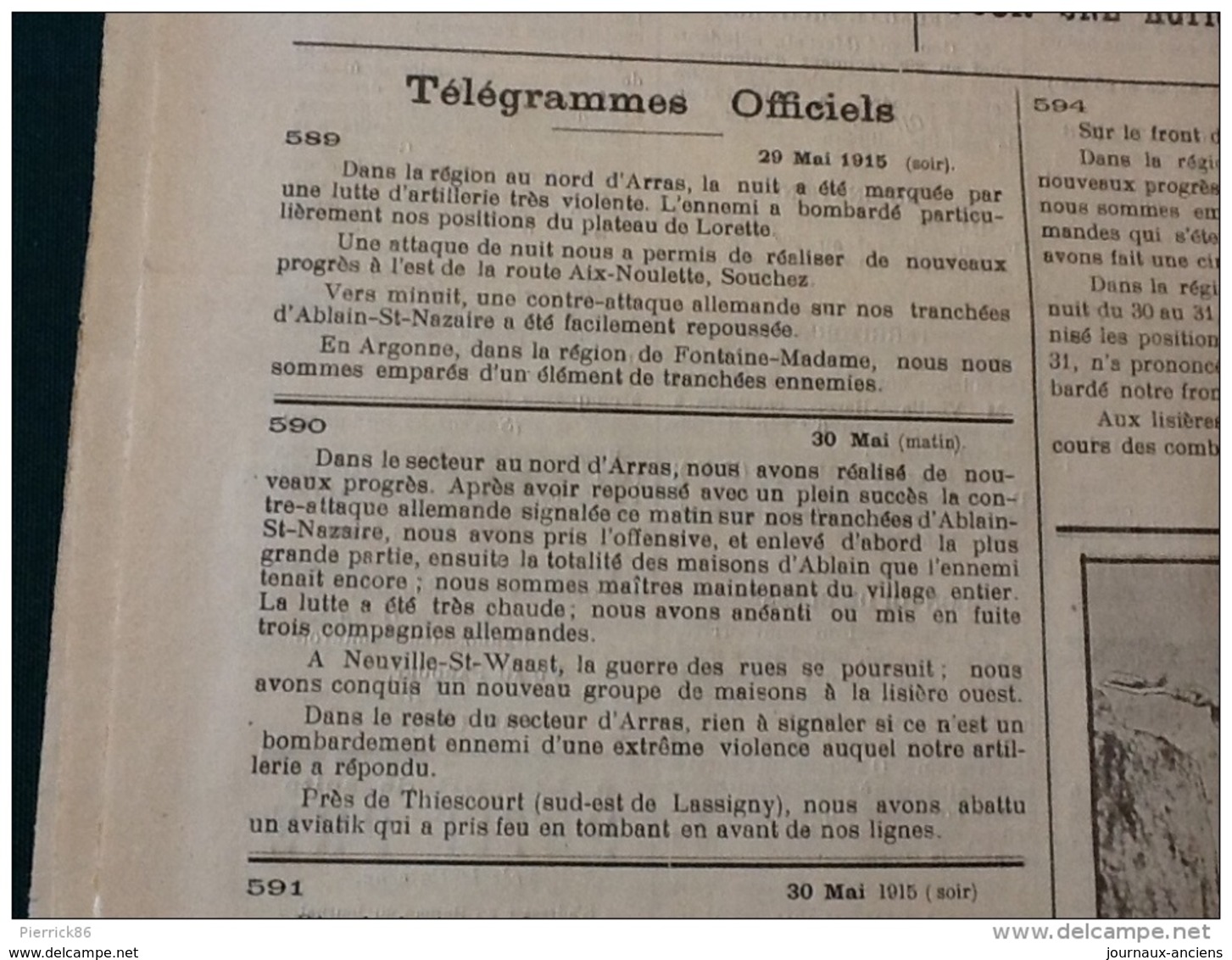 13 JOURNAUX DE JUIN 1915 Guerre 14/18 LE MORVAN RÉPUBLICAIN A VOIR - Français