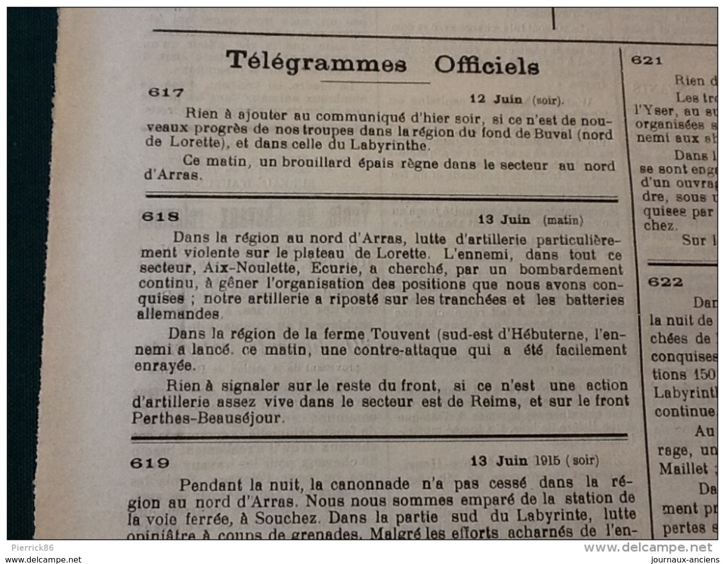 13 JOURNAUX DE JUIN 1915 Guerre 14/18 LE MORVAN RÉPUBLICAIN A VOIR