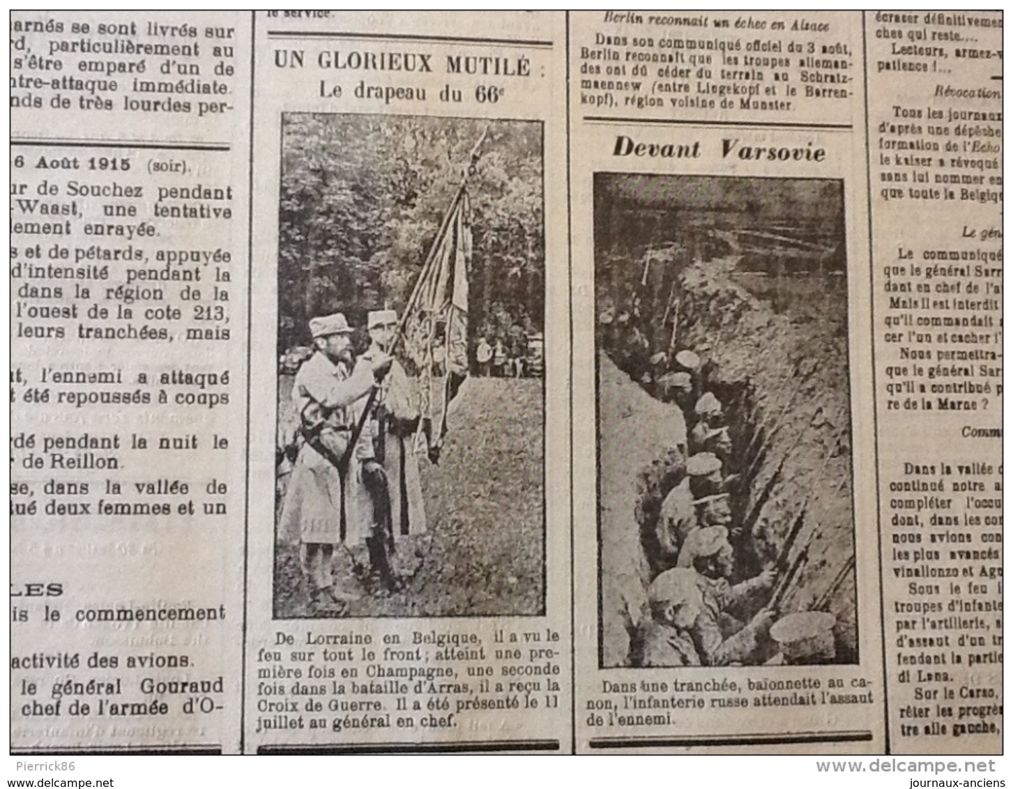 13 JOURNAUX DE AOÛT 1915 Guerre 14/18 LE MORVAN RÉPUBLICAIN / SAÔNE ET LOIRE  A VOIR