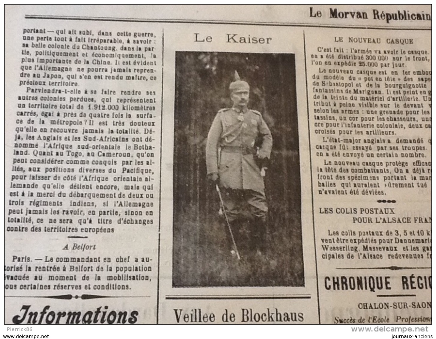 13 JOURNAUX DE AOÛT 1915 Guerre 14/18 LE MORVAN RÉPUBLICAIN / SAÔNE ET LOIRE  A VOIR