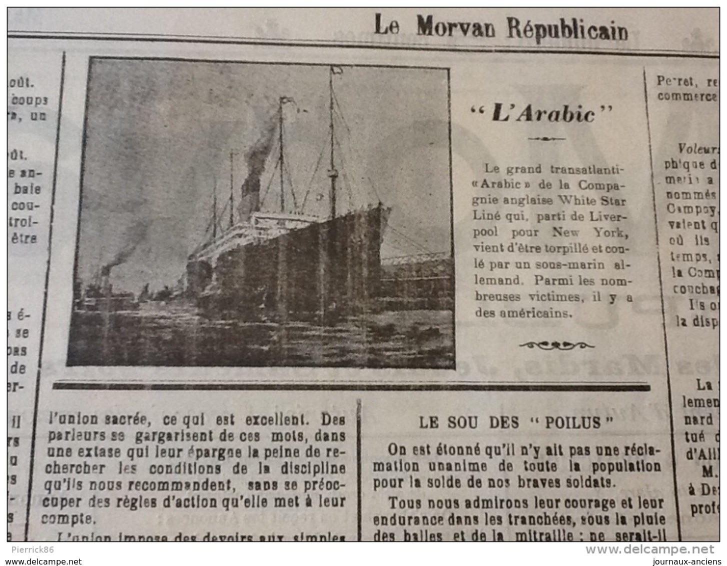 13 JOURNAUX DE AOÛT 1915 Guerre 14/18 LE MORVAN RÉPUBLICAIN / SAÔNE ET LOIRE  A VOIR