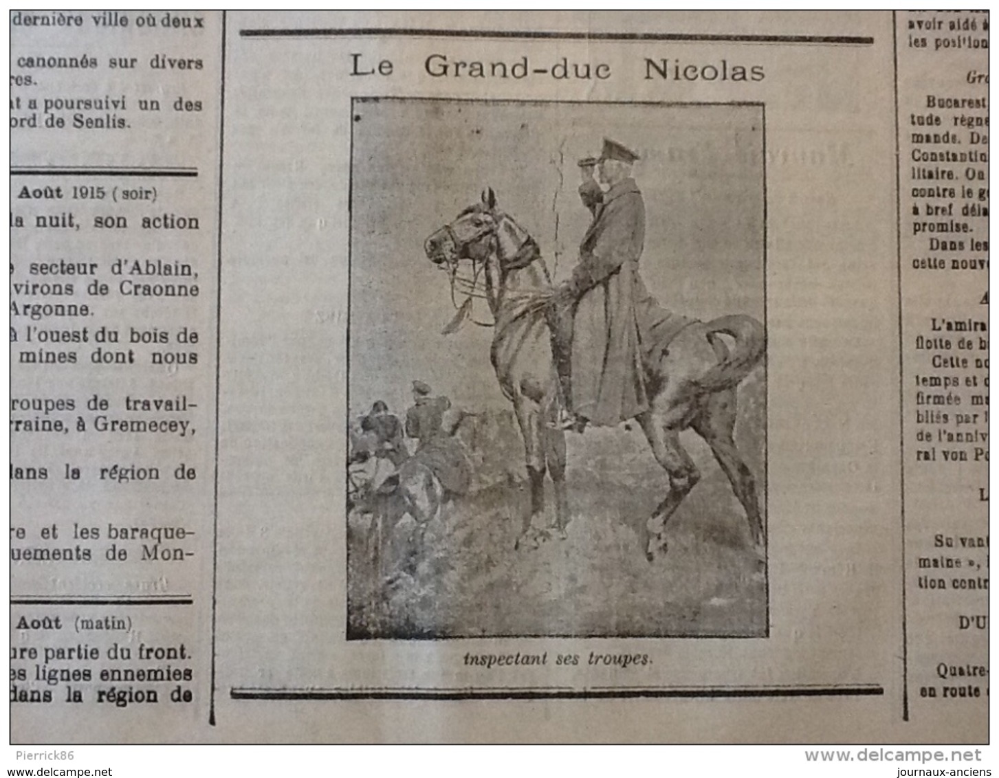 13 JOURNAUX DE AOÛT 1915 Guerre 14/18 LE MORVAN RÉPUBLICAIN / SAÔNE ET LOIRE  A VOIR