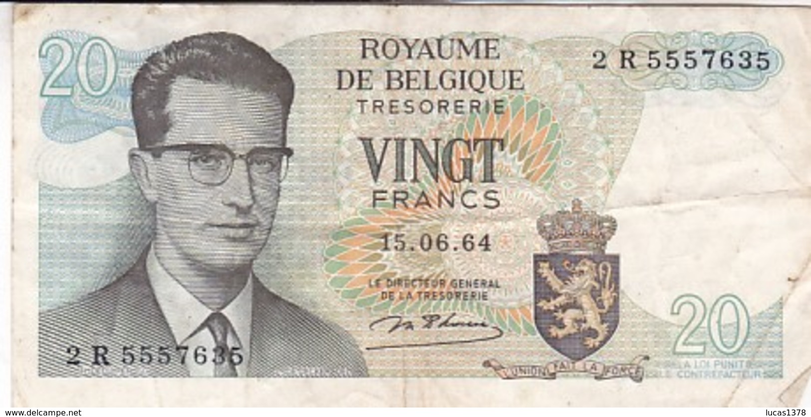 BELGIQUE 20 FRANCS 15/06/1964 - 20 Francs